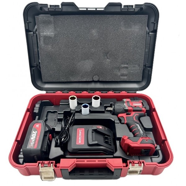 Akumuliatorinis smūginis veržliasukis 1/2'' 750Nm WORCRAFT 20V LI-ION 1x4Ah